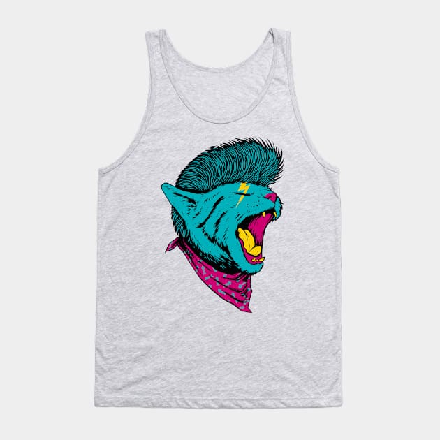 Mohawk Kitty Tank Top by machmigo